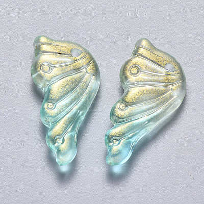 Transparent Spray Painted Glass Pendants GLAA-S190-010A-01-1