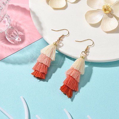 Colorful Tassel Pendants Dangle Earrings for Women EJEW-JE06110-1