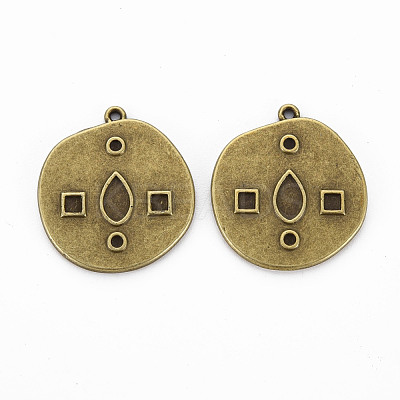 Tibetan Style Alloy Pendant Enamel & Rhinestone Settings TIBEP-N010-005AB-RS-1