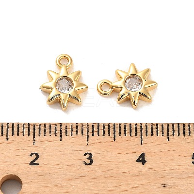 Brass Cubic Zirconia Charms KK-D300-03G-1