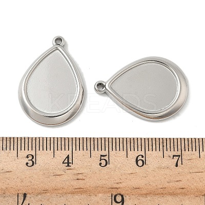 304 Stainless Steel Pendant Cabochon Settings STAS-D127-12P-1
