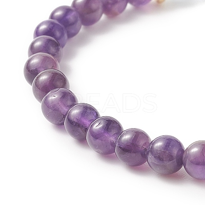 Natural Aquamarine & Mixed Gemstone Round Stretch Bracelet for Women BJEW-JB09270-1