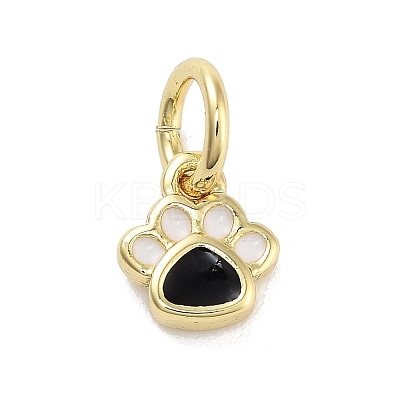Real 18K Gold Plated Brass Enamel Charms KK-M293-22G-04-1