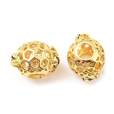 Brass Enamel European Beads KK-M247-14G-1