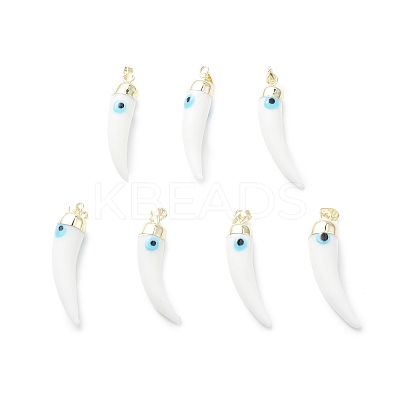 Handmade Evil Eye Lampwork Pendants LAMP-F031-01G-05-1
