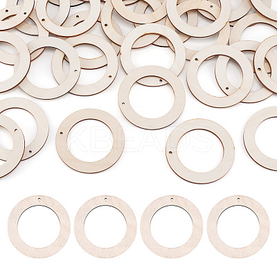 Undyed Wood Pendants WOOD-TA0001-46B-1