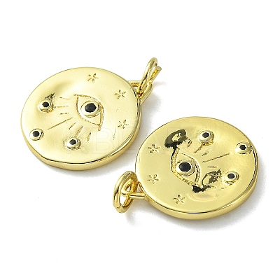 Rack Plating Brass Micro Pave Cubic Zirconia Pendants KK-K332-04G-1
