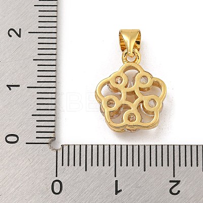 Rack Plating Brass Micro Pave Cubic Zirconia Pendants KK-G513-20G-1
