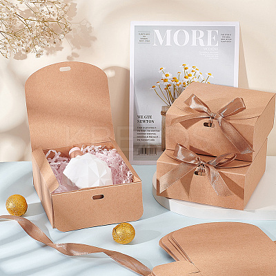 Square Kraft Paper Jewelry Gift Boxes CBOX-WH0003-35C-1
