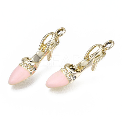 Rack Plating Alloy Enamel Pendant Rhinestone Settings ENAM-T011-133B-1