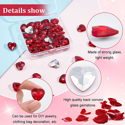 50Pcs Glass Rhinestone Cabochons RGLA-FG0001-15A-1