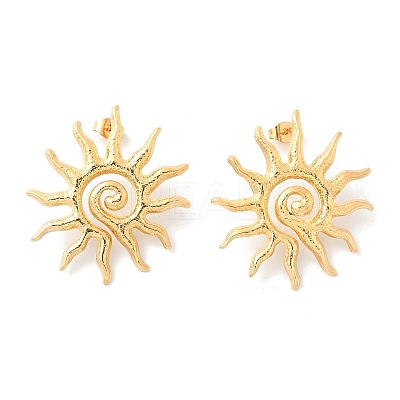 304 Stainless Steel Stud Earrings for Women EJEW-B121-01G-02-1