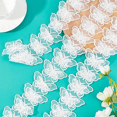 2 Yards Butterfly Lace Edge Trim Ribbon OCOR-NB0001-40-1