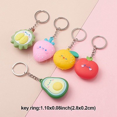Fruit Theme PVC Pendants Keychain KEYC-YW0001-15-1