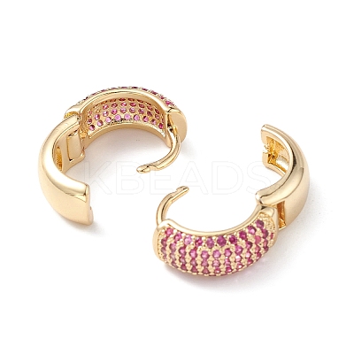 Cubic Zirconia Hoop Earrings EJEW-M216-01B-1