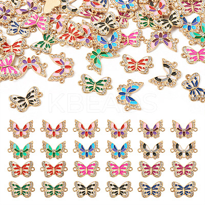 48Pcs 12 Styles Alloy Enamel Connector Charms ENAM-TA0001-59-1