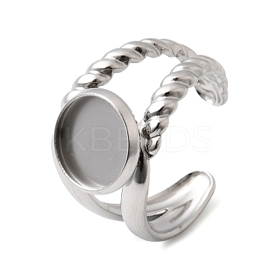304 Stainless Steel Cuff Ring Components STAS-P454-01B-P-1