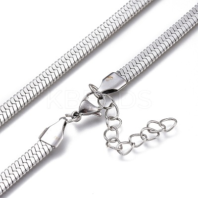 Non-Tarnish Unisex 304 Stainless Steel Herringbone Chain Necklaces LS-NJEW-O119-01B-P-1