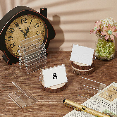 V-Shaped Transparent Acrylic Slant Back Sign Holder ODIS-WH0030-146-1