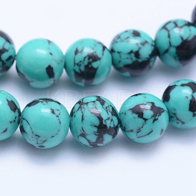 Synthetic Turquoise Beads Strands G-F531-6mm-J01-1