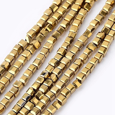 Electroplate Crystal Glass Faceted Cube Beads Strands EGLA-F013-A02-1