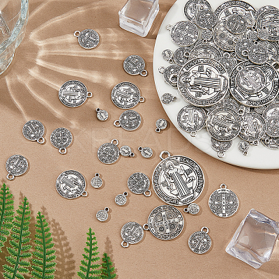 134Pcs 5 Styles Tibetan Style Alloy Pendants FIND-FH0016-63-1