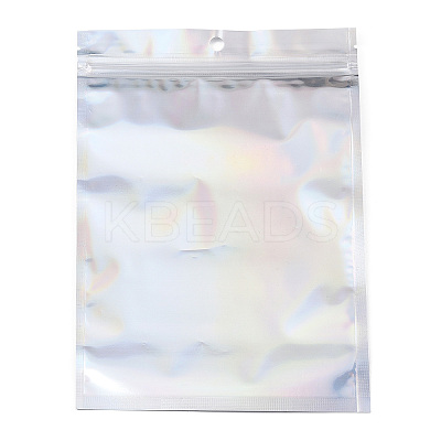 Rectangle Zip Top Plastic Glitter Holographic Bags OPP-YWC0001-15X22-1
