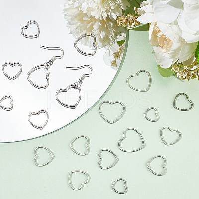 DIY 304 Stainless Steel Heart Dangle Earrings Making Kit DIY-DR0001-41-1