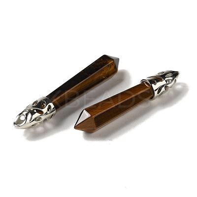 Natural Tiger Eye Pointed Big Pendants G-Z055-01P-17-1