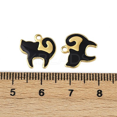304 Stainless Steel Enamel Charms STAS-L290-37B-G-1