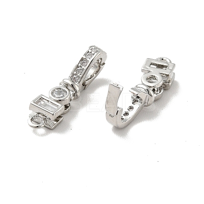 Brass Micro Pave Clear Cubic Zirconia Fold Over Clasps KK-G419-31P-1