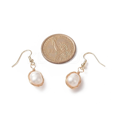 Natural Pearl Dangle Earrings EJEW-JE05167-02-1
