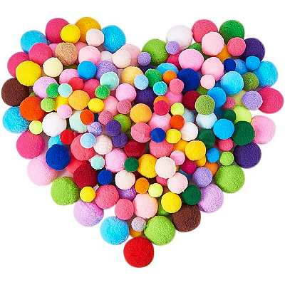 1 Box(400pcs) Pom Poms Craft Making Assorted Sizes & Colors High-elastic Good Quality Pom Poms Creative Craft DIY Material DIY-BC0001-02-1