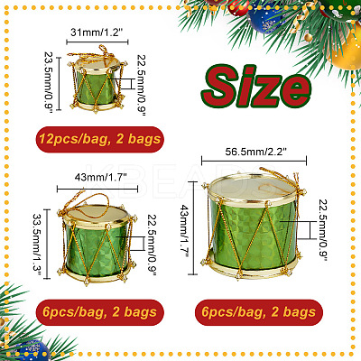 6 Bag Christmas Theme Foam Laser Drum Pendant Decorations AJEW-GA0005-89-1