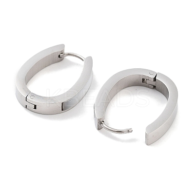 304 Stainless Steel & Natural Shell Huggie Hoop Earrings for Women EJEW-C096-27A-P-1