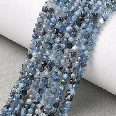Natural Devil Blue Aquamarine Beads Strands G-P629-A02-03-1
