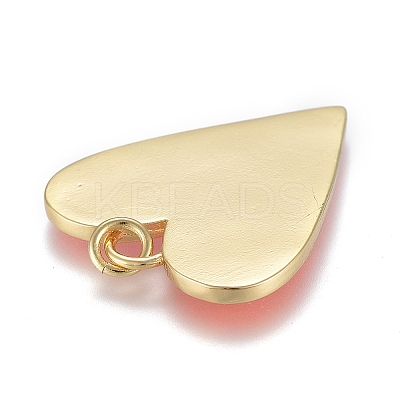 Brass Enamel Pendants KK-M205-13G-05-1