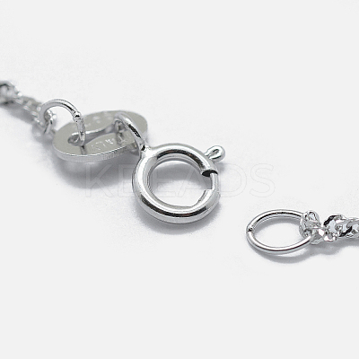 Anti-Tarnish Rhodium Plated 925 Sterling Silver Singapore Chain Necklaces STER-F039-45cm-06P-1