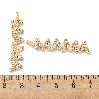 Mother's Day Brass Micro Pave Cubic Zirconia Pendants KK-K378-11G-1