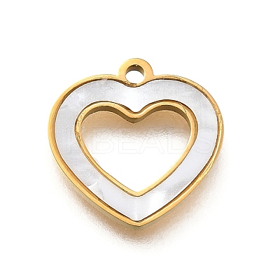 304 Stainless Steel Hollow Heart Charms STAS-Q348-08G-1