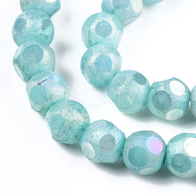 Opaque Frosted Glass Beads Strands EGLA-N006-076C-1