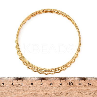 5Pcs 304 Stainless Steel Bangle Set for Women BJEW-S162-01A-G-1