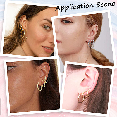 3 Styles 201 Stainless Steel Hoop Earrings EJEW-SP0001-04-1