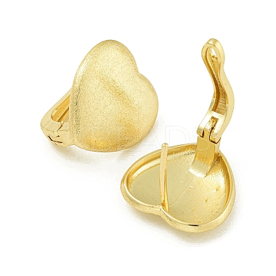 Heart Brass Hoop Earrings EJEW-Q390-09G-1