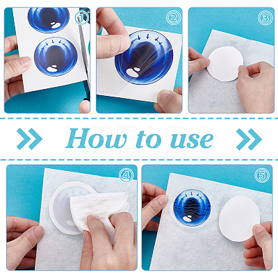 4Pcs 4 Styles Eye PVC Self-Adhesive Stickers DIY-PH0032-300-1