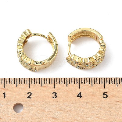 Heart Brass Micro Pave Cubic Zirconia Hoop Earrings EJEW-A132-10G-01-1
