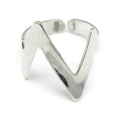 Initial Letter N Open Ring RJEW-S038-053-1-1