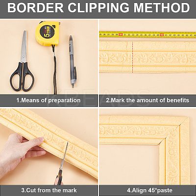 1Pc PVC Foam 3D Self-Adhesive Waterproof Wallpaper Border PAAG-CP0001-01F-1