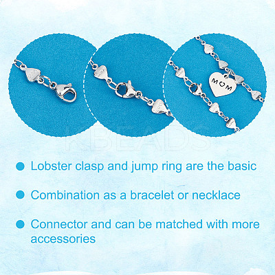 304 Stainless Steel Lobster Claw Clasps Jewelry Making Findings STAS-UN0003-50D-1