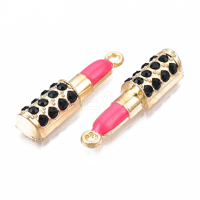 Rack Plating Alloy Enamel Rhinestone Pendants ENAM-T011-117A-1